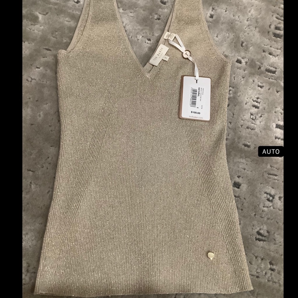 NWT Ted Baker Shimmer Ribbed Tank